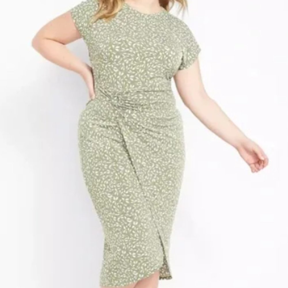 Lane Bryant Wrap Midi Dress - Green - 14/16